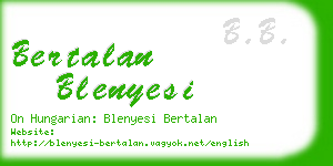 bertalan blenyesi business card